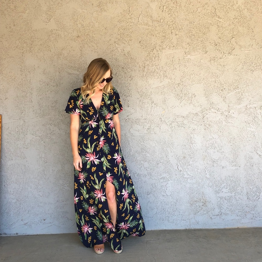 Maxi Hawaiian print dress